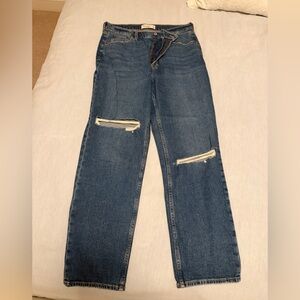VGUC Abercrombie & Fitch The Ankle Straight Ultra High Rise Distressed Sz 31/12L